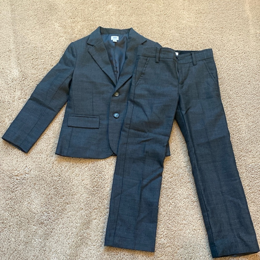 Janie and Jack charcoal gray suit jacket and matching pants